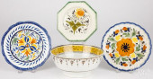 THREE PEARLWARE PLATES, TOGETH