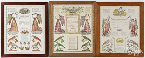 THREE PENNSYLVANIA FRAKTUR BIRTH