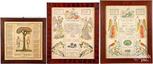 THREE PENNSYLVANIA PRINTED FRAKTUR,