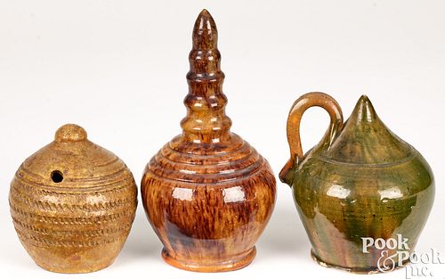 THREE PENNSYLVANIA REDWARE BANKS,