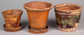 THREE PENNSYLVANIA REDWARE FLO
