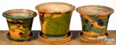 THREE PENNSYLVANIA REDWARE FLO