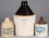 THREE PENNSYLVANIA STONEWARE A