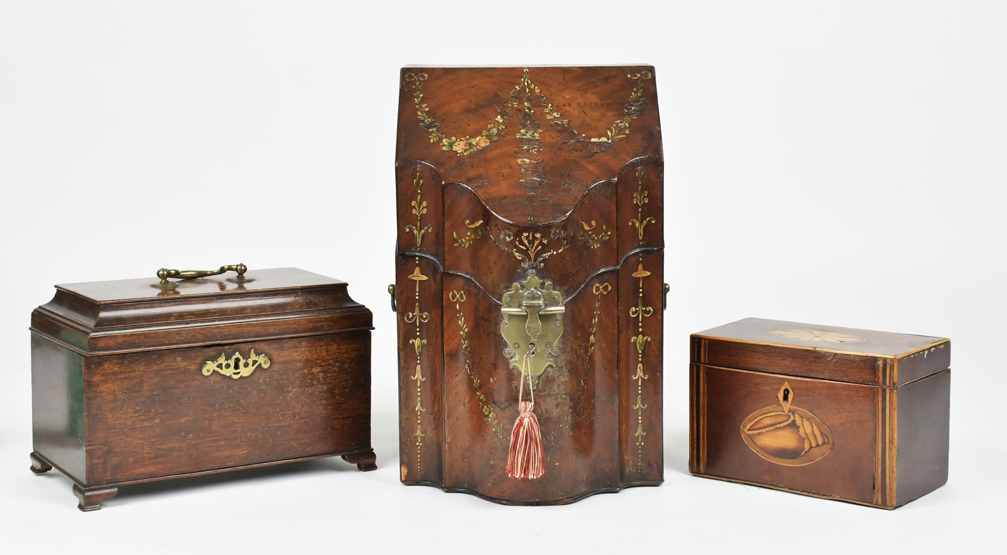 THREE PERIOD ENGLISH BOXES. Ca.