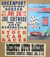 THREE PERIOD RACING POSTERS ON