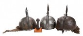 THREE PERSIAN KULAH KHUD HELME