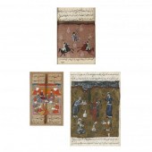 THREE PERSIAN MANUSCRIPT PAINT