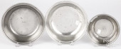 THREE PEWTER BASINS<br>Three p