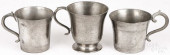 THREE PEWTER BEAKERS/CUPS<br>T