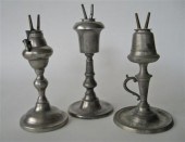 Three pewter camphene burner l