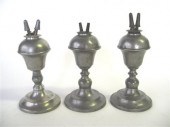 Three pewter champhene burner