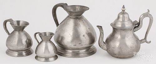 THREE PEWTER HAYSTACK MEASURESThree
