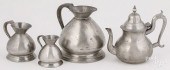 THREE PEWTER HAYSTACK MEASURES