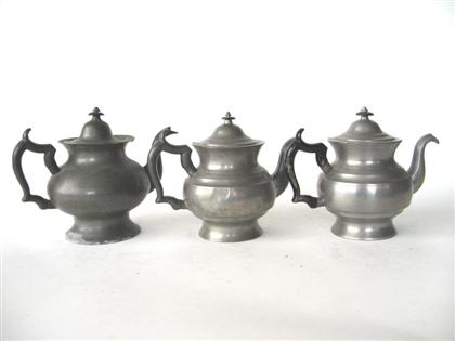 Three  pewter teapots    boardman &