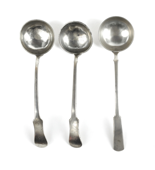 Three Philadelphia pewter ladles