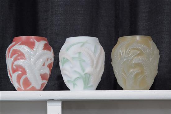 THREE PHOENIX ART GLASS RELIEF