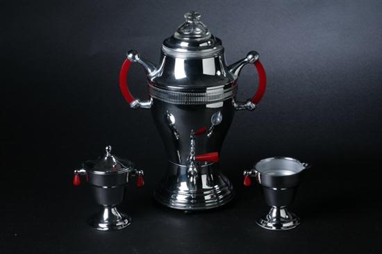 THREE-PIECE ART DECO CHROMIUM