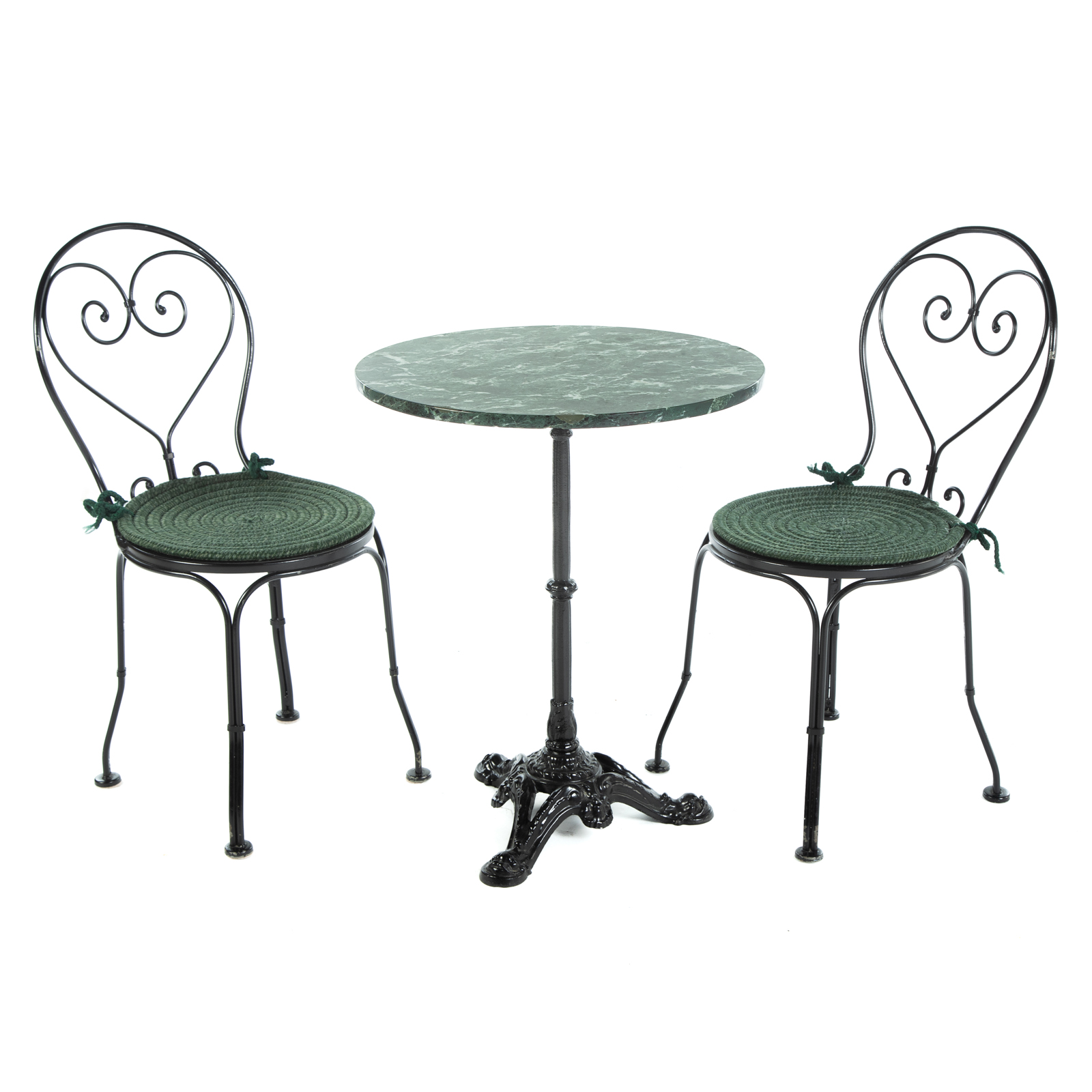 THREE PIECE CAST IRON BISTRO SET