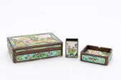 THREE PIECE CHINESE ENAMEL SMO