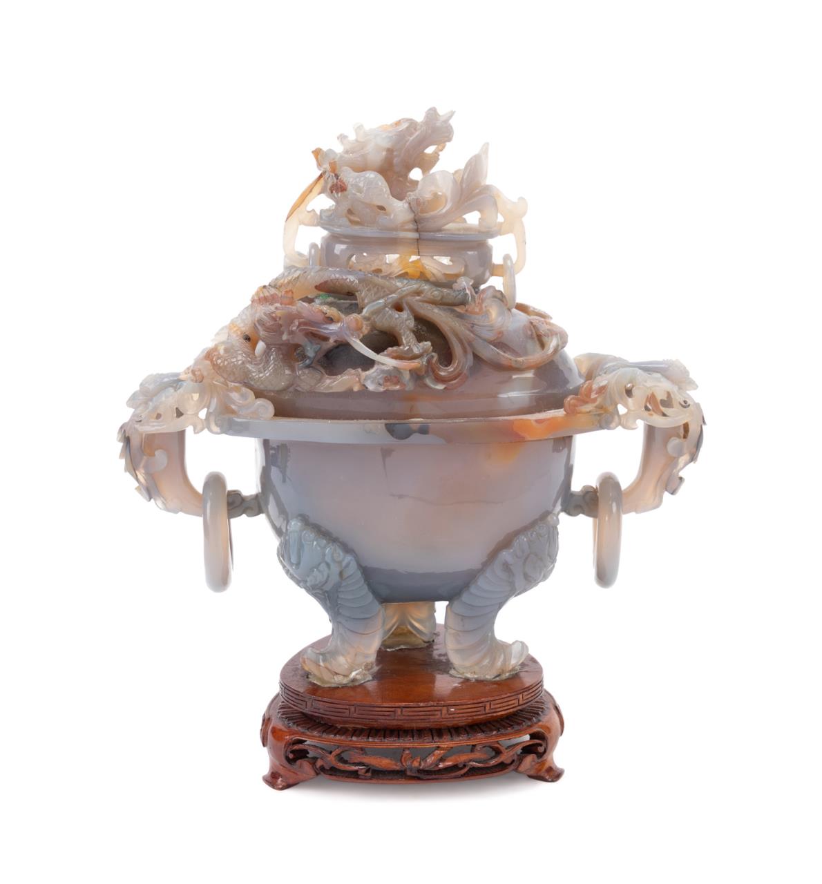 THREE PIECE CHINESE JADE DRAGON