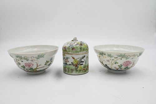 THREE PIECE CHINESE PORCELAIN