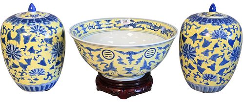 THREE PIECE CHINESE PORCELAIN