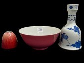 THREE PIECE CHINESE PORCELAIN
