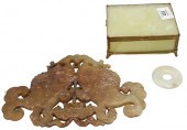 THREE PIECE CHINESE STONE LOTT