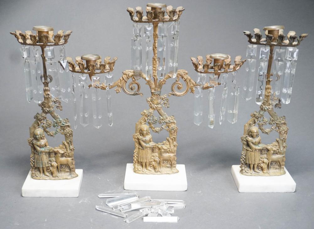 THREE-PIECE CLASSICAL GILT METAL