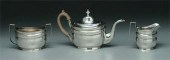 Three piece coin silver tea se
