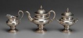 Three-piece coin silver tea se