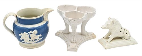 THREE PIECE CREAMWARE LOT, HAVING