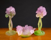 THREE-PIECE DAUM PATE DE VERRE