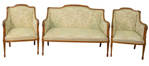 THREE PIECE EDWARDIAN STYLE SETTEE,
