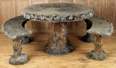 THREE PIECE FAUX BOIS CAST STO