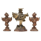 THREE PIECE FRENCH CARVED ROCA