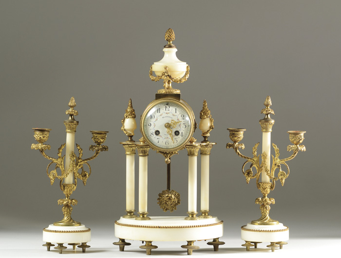 THREE-PIECE FRENCH CLOCK SET