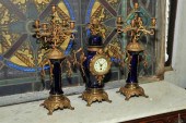 THREE PIECE FRENCH MANTLE SET.