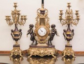 THREE-PIECE FRENCH STYLE CLOCK