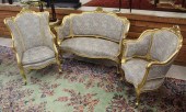 THREE-PIECE GILTWOOD SALON SEA