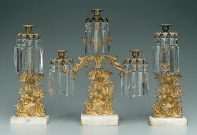 Three piece girandole set: pair
