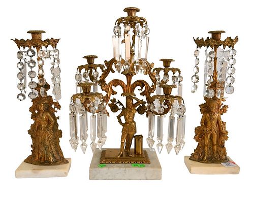 THREE PIECE GIRANDOLE SET, TO