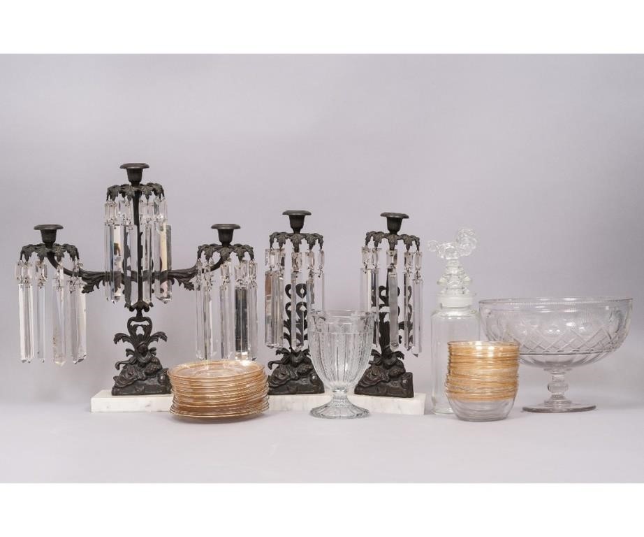 Three-piece girandoles set;