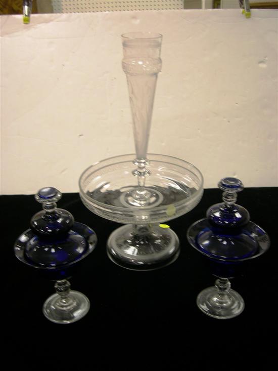 Three piece glass lot  clear