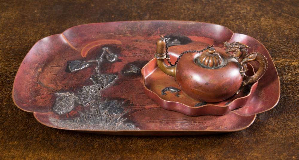 THREE-PIECE GORHAM COPPER DESK