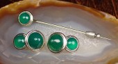 THREE-PIECE GREEN CHRYSOPRASE