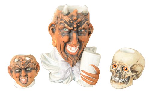 THREE PIECE GROUP OF FIGURAL