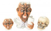 THREE PIECE GROUP OF FIGURAL M