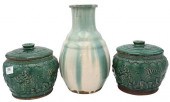 THREE PIECE GROUP OF GLAZED ST
