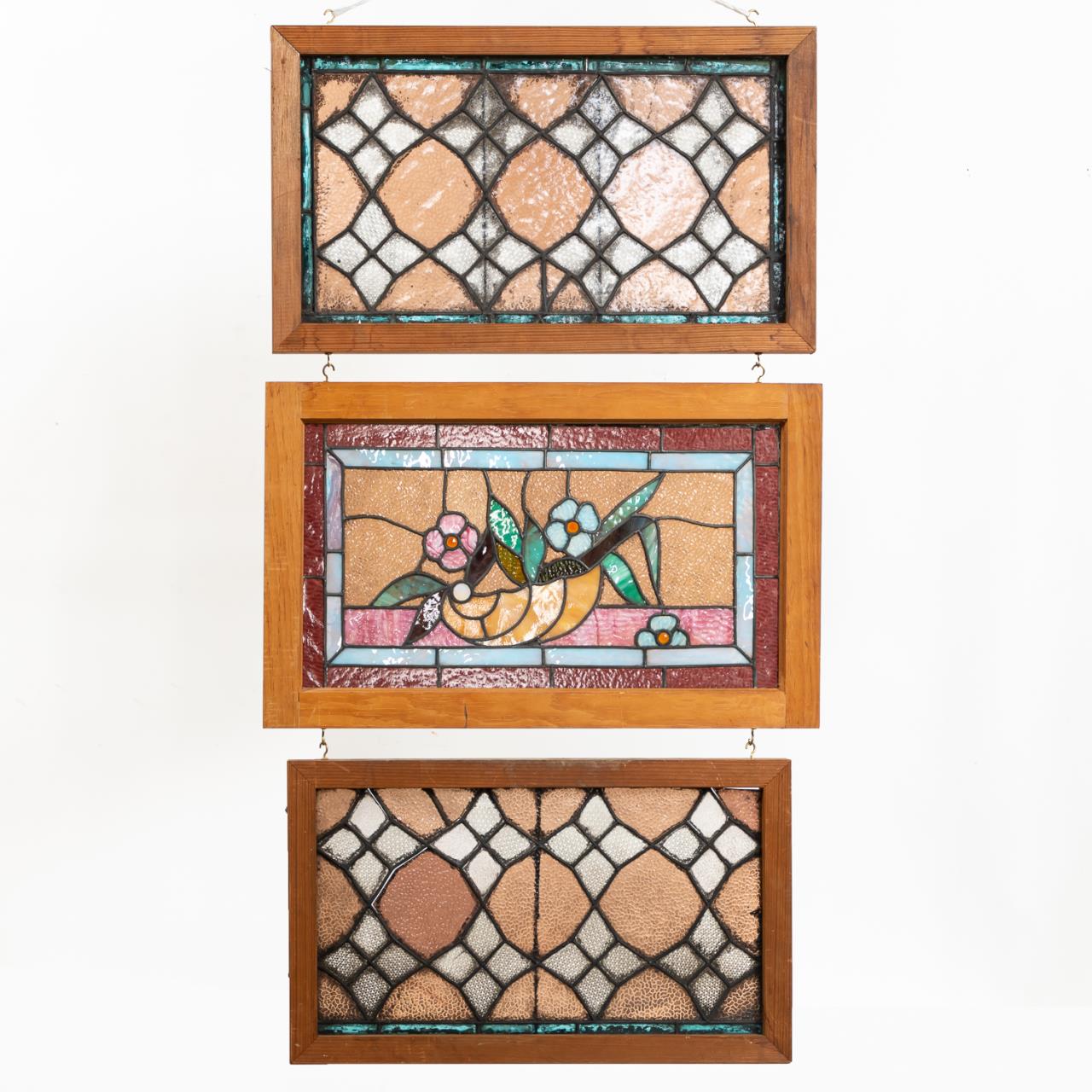 THREE-PIECE GROUP OF STAINED